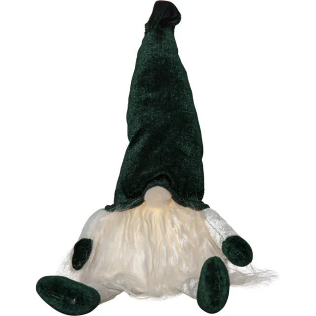 Star Trading Zittende kerstkabouter 'Joylight' met ledverlichting, batterij + timer, groen, H 44cm
