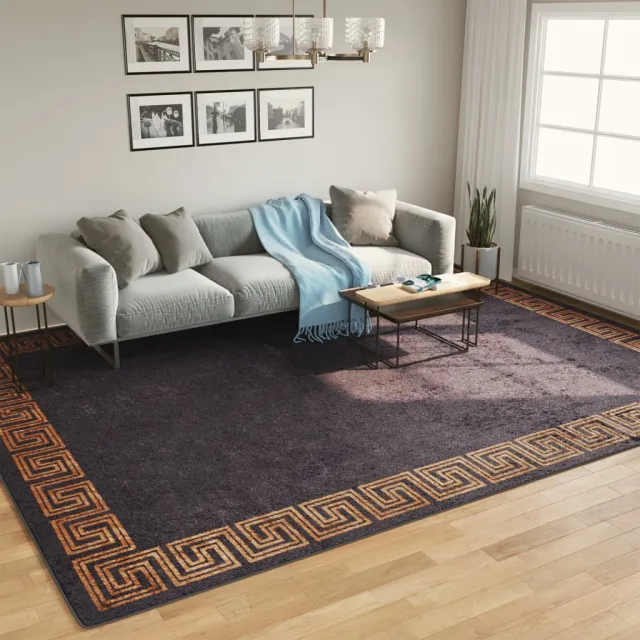 vidaXL Vloerkleed wasbaar 400x300 cm zwart en goudkleurig, foto 2