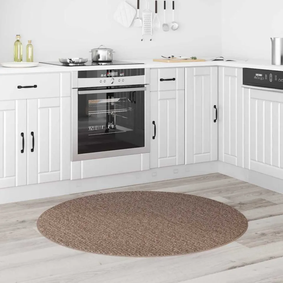 vidaXL Antislip Shaggy Tapijt Bruin 120 x 120 cm PP, foto 3