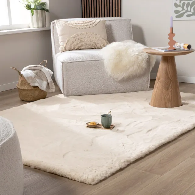 NATURL. Zacht Hoogpolig vloerkleed - Comfy Supreme Creme - 160x230cm Crème