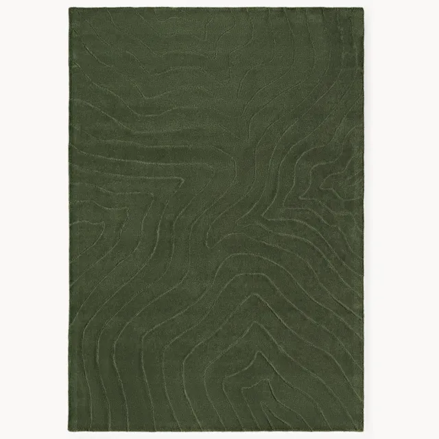 Westwing Collection Handgetuft wollen vloerkleed Aaron Groen