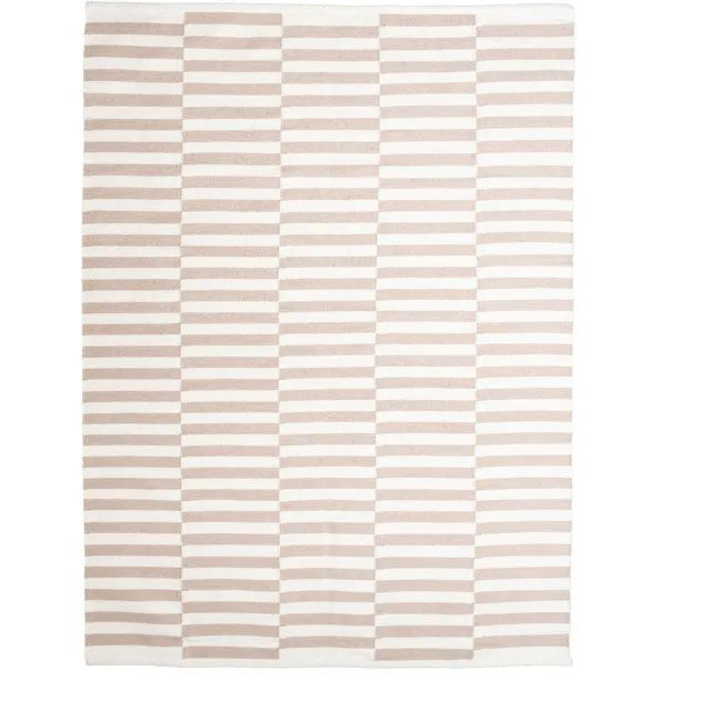 Fraai Katoenen vloerkleed - Dazzle Blocks Beige/Wit - 200x290cm