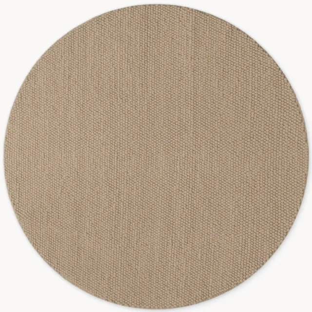 Ted Baker Rond laagpolig wollen vloerkleed Diana, handgeweven Beige