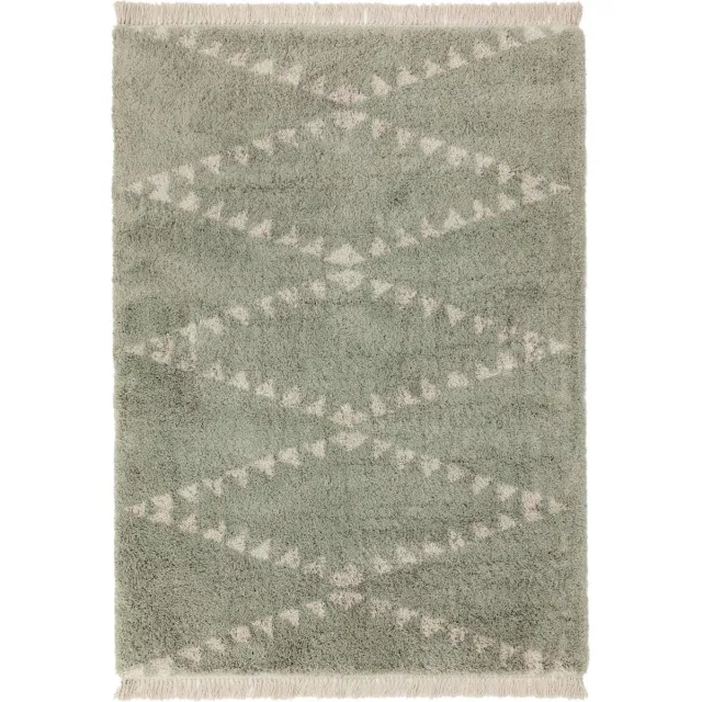 Eazy Living Easy Living - Rocco-Green Vloerkleed - Rechthoek - Berber,Shaggy Tapijt - Landelijk - Beige, Groen