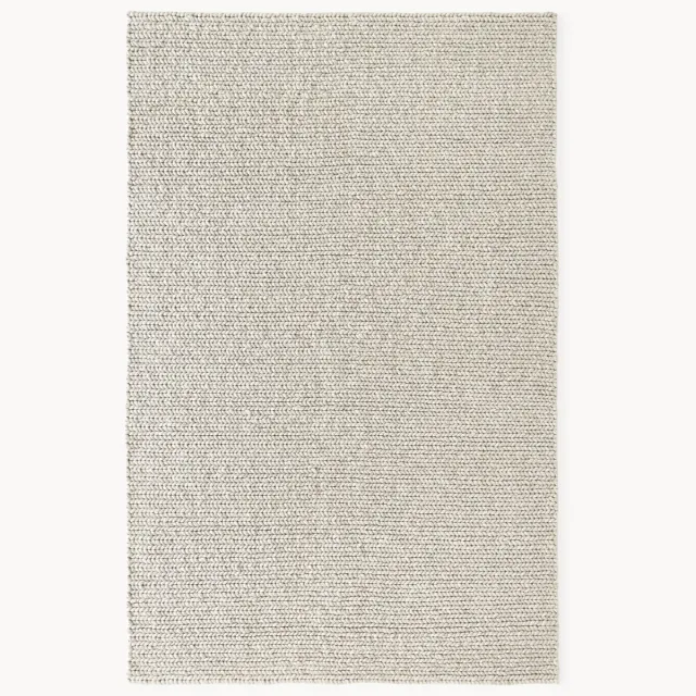 Westwing Collection Dik gevlochten wollen vloerkleed Bruna Beige