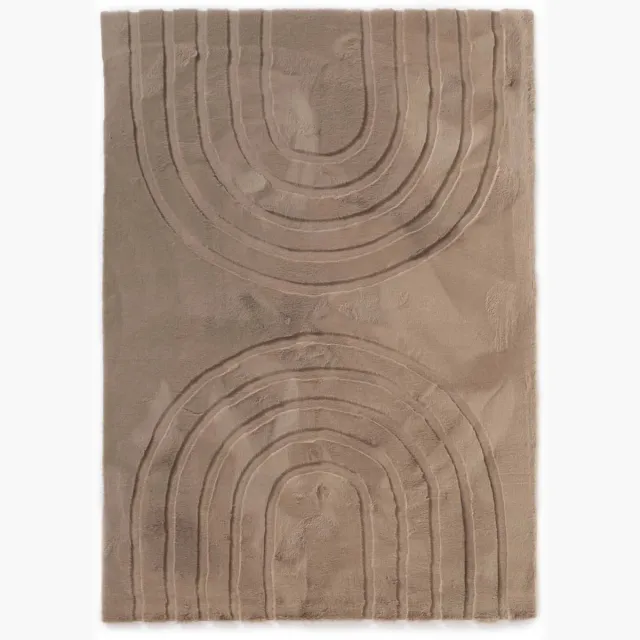 Tapeso Fluffy vloerkleed - Carvy taupe 160x230