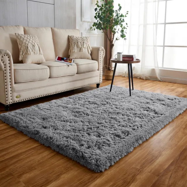 Ibenzoa Zachte, Hoogpolige Pluizige Tapijten - 60 x 120 cm - Grijs