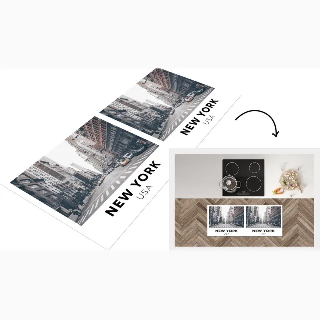 KitchenYeah Keukenloper - Loper keuken - New York - Amerika - Weg - Keukenloper vinyl Multicolor