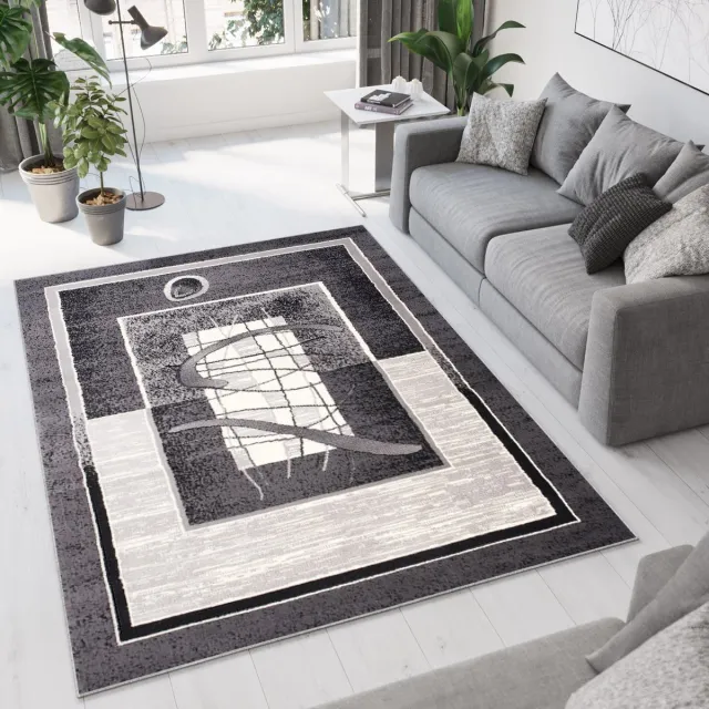 Tapiso Dream Vloerkleed Grijs Abstract Laagpolig Woonkamer Tapijt Maat- 60x100 Grijs 8