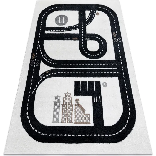RUGSX Kleden Rugsx Tapijt FUN Track voor kinderen, straat, stad 120x170 cm Beige
