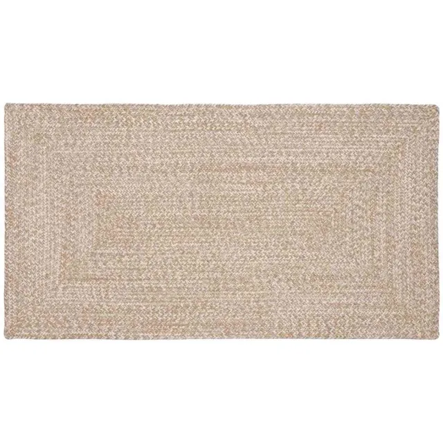vidaXL Gebied - Tapijt - Natuurlijk - en - Wit - 80 - x - 150 - cm - Jute Natuurlijk en Wit