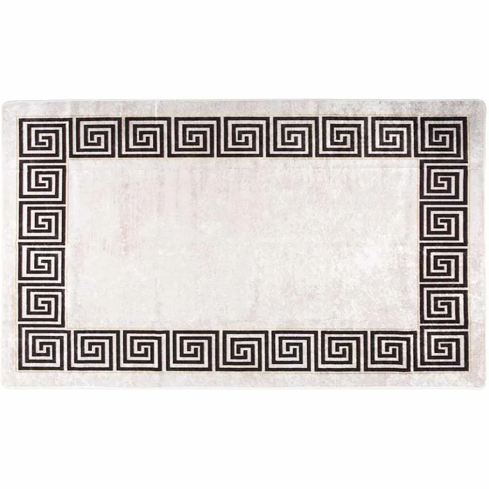vidaXL Vloerkleed wasbaar 120x180 cm lichtbeige