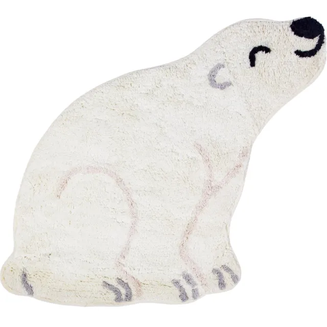 Sass & Belle vloerkleedje Nanook de ijsbeer - kleedje voor de kinderkamer Wit