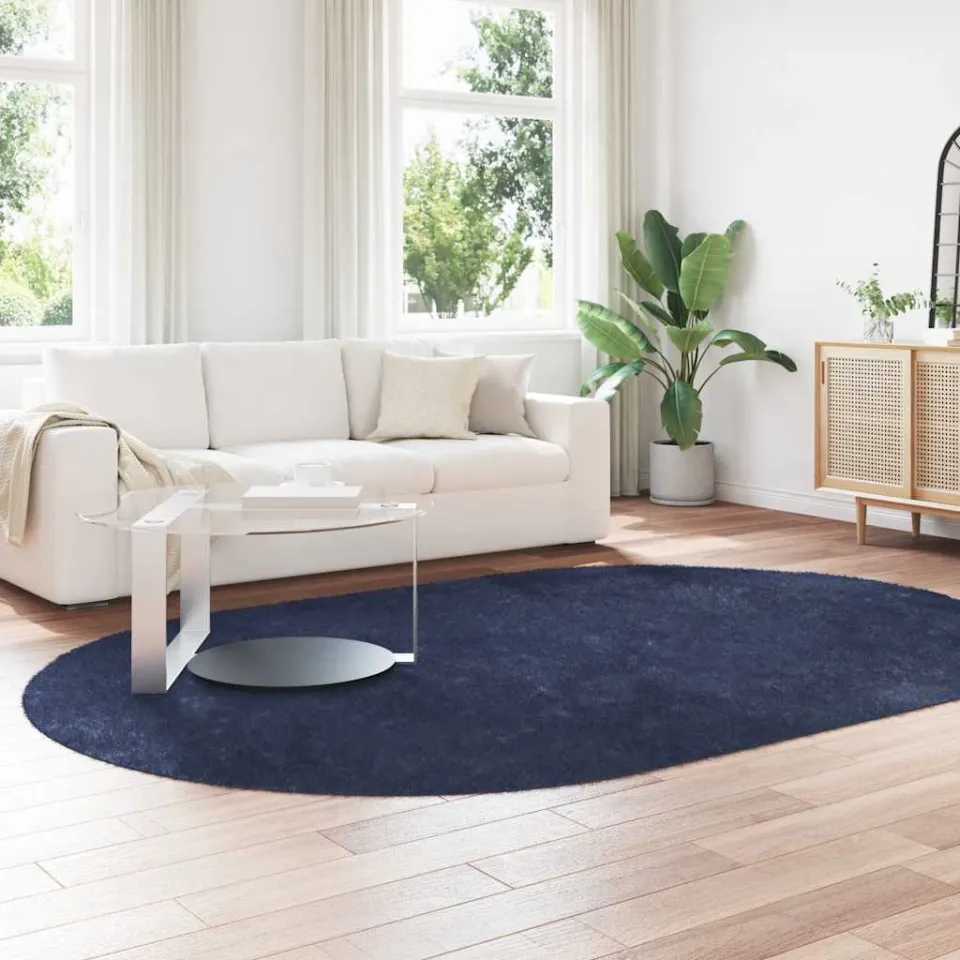 vidaXL Hoogpolig vloerkleed NAVARRA 300x200 cm polyester marineblauw, foto 2