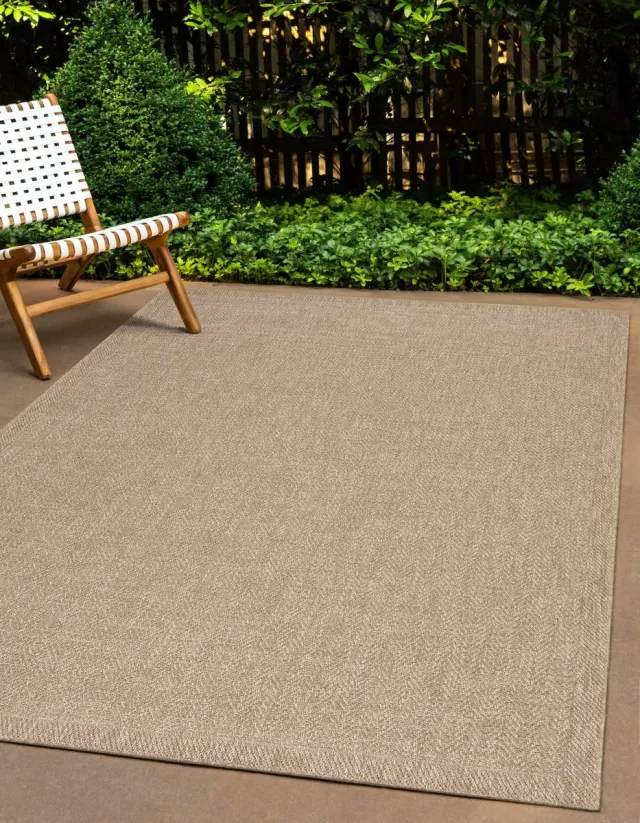 Mia´s Teppiche Mia’s Teppiche Soil - Robuust In- en Outdoor vloerkleed, natuurlijk jute-look, weerbestendig, geschikt voor terras en tuin, 60 x 90 cm naturel met fijn geweven structuur