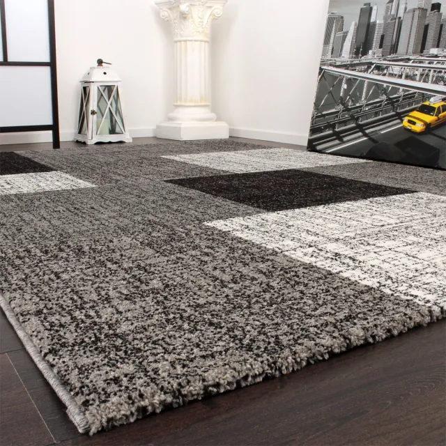flycarpets Laagpolig Modern Vloerkleed Modilia - Geblokt - Grijs
