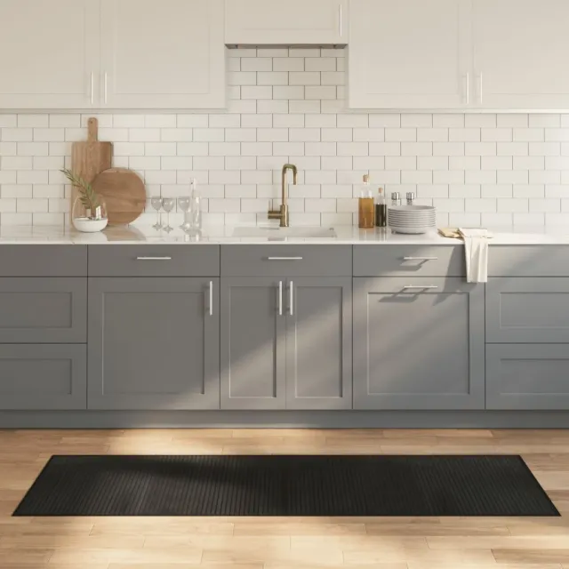 vidaXL Vloerkleed rechthoekig 60x200 cm bamboe zwart, foto 2