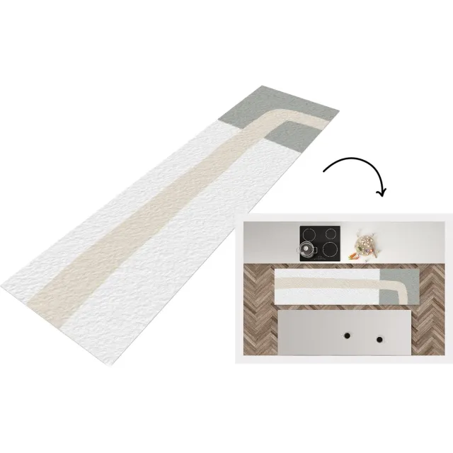 KitchenYeah Keukenloper - Loper keuken - Abstract - Minimalisme - Design - Keukenloper vinyl Multicolor