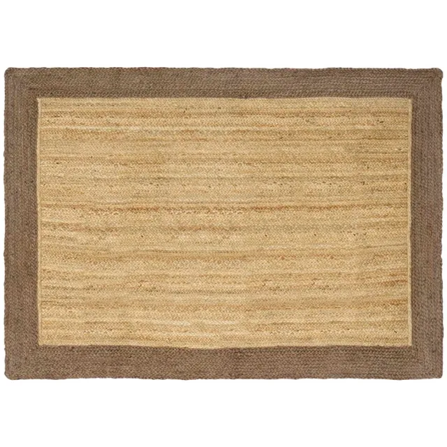 vidaXL Gebied - Tapijt - Grijs - en - natuurlijk - 120 - x - 170 - cm - Jute Grijs en natuurlijk