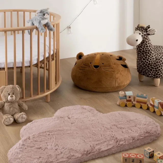 Tapeso Kindervloerkleed wolk - Fluffy roze 70x115