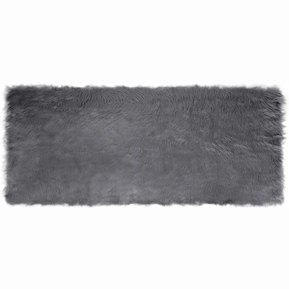 vidaXL Tapijt van imitatie TAFALLA Antracietkleurig 80 x 200 cm Anthraciet