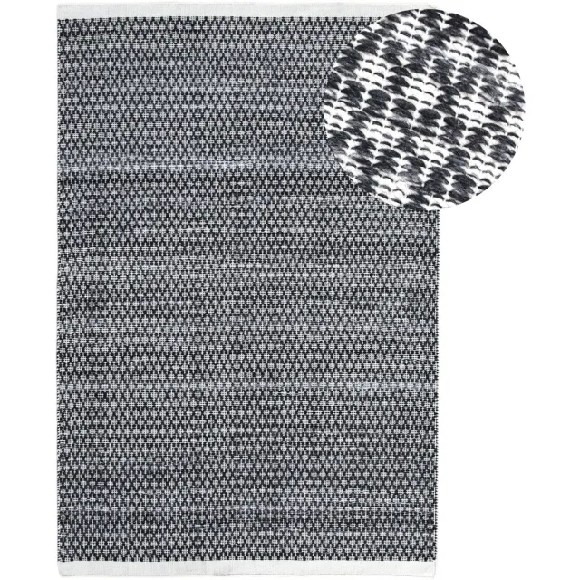 Axi Palau Buitenkleed – Rechthoekig – 140 x 200 cm – Antraciet – Geometrisch patroon - Buitenkleed – Buitentapijt – Weer- en UV-bestendig – Plat geweven – Tuintapijt – Voor binnen en buiten - Handgeweven