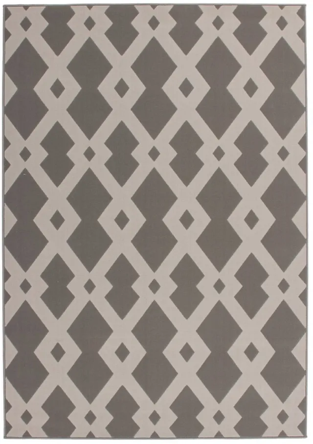 Padiro design laagpolig vloerkleed 80 x 150 cm - donkerbeige - modern geometrisch patroon - voor vloerverwarming - van polypropyleen en jute