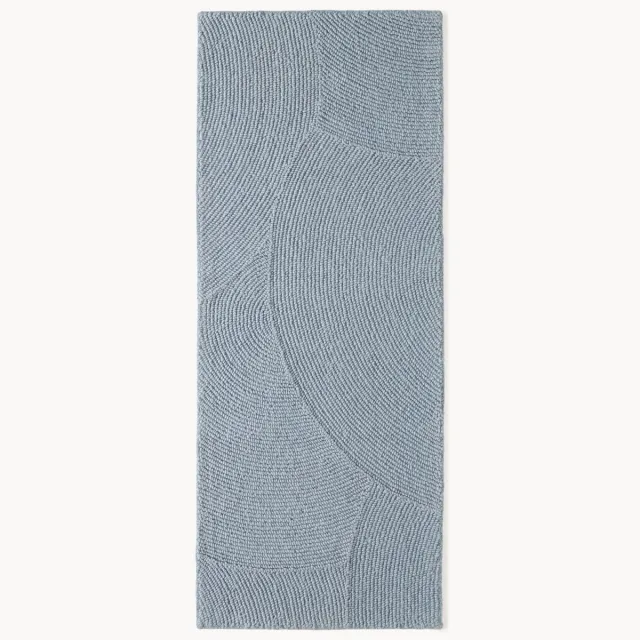 Westwing Collection Handgetuft wollen loper Eleni Lichtblauw