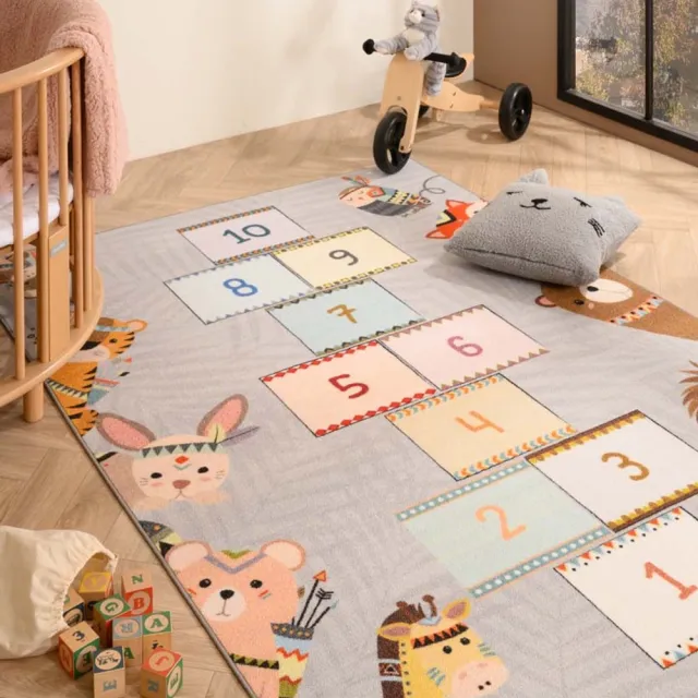 TrueWeave Speelkleed hinkelbaan - Joy No.1 grijs 80x120