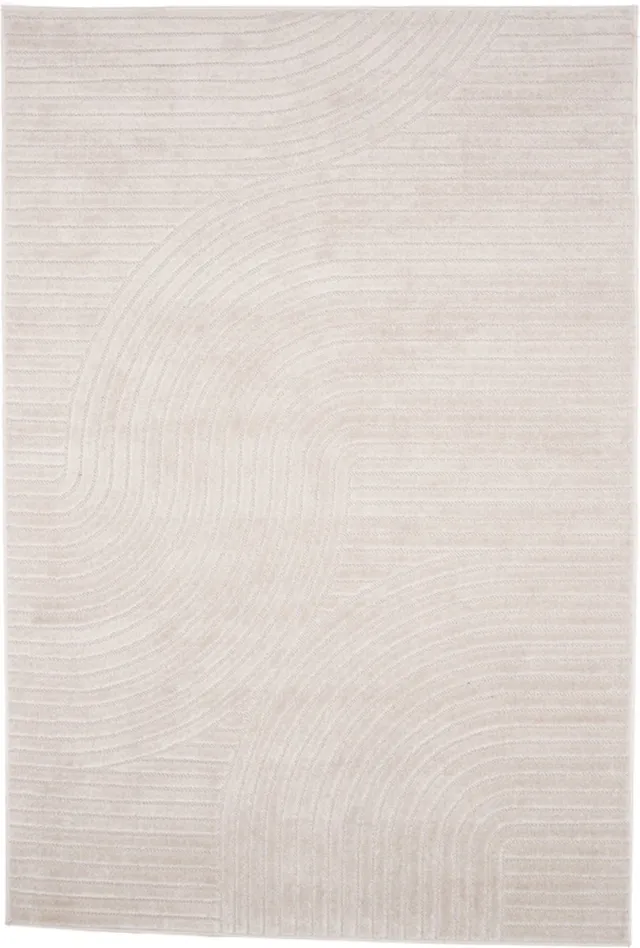 Nest living Misha Vloerkleed Crème - Laagpolig Tapijt - Woonkamer - Boho Geometrisch - Elegant - 230 x 160 cm