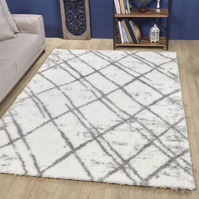 Woodman Carpet REE - Creme-Grijs - 160x220cm - Hoogpolig vloerkleed