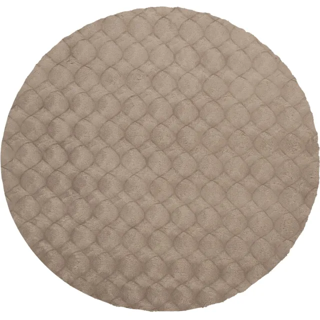 Meghan Lalee Rond vloerkleed Diamond Cut 800 taupe – Ø 200 cm – 100% polyester, machinegeweven
