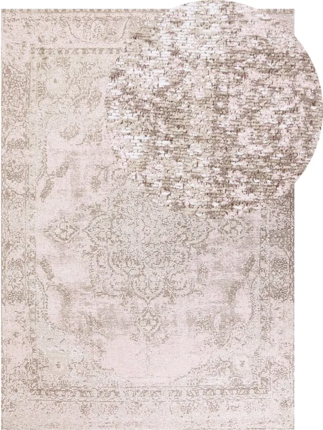 Beliani MATARIM - Vloerkleed - Roze - Katoen