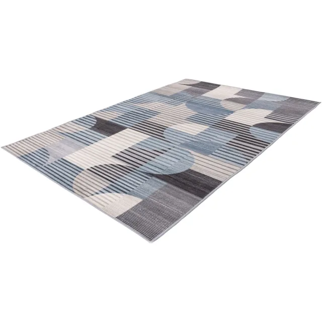 Lalee Vloerkleed - Modern Tapijt - Wasbaar - Blauw - Digitaal geprint - Antislip-onderzijde - Budgetvriendelijk