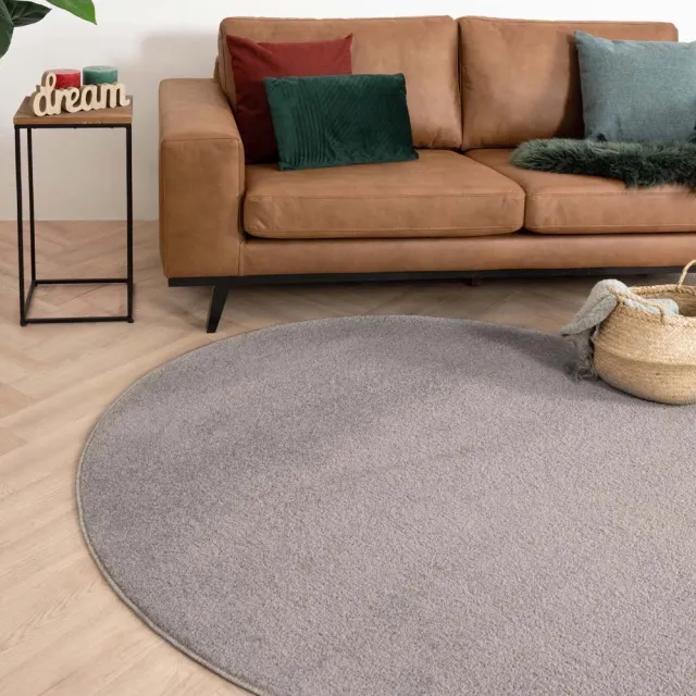 Tapeso Rond vloerkleed - Fine lichtgrijs 160