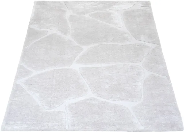 Veer Carpets Vloerkleed Macy Creme - Organisch Design Vloerkleed met Hoog-Laag Structuur in Scandinavische / Japandi Stijl