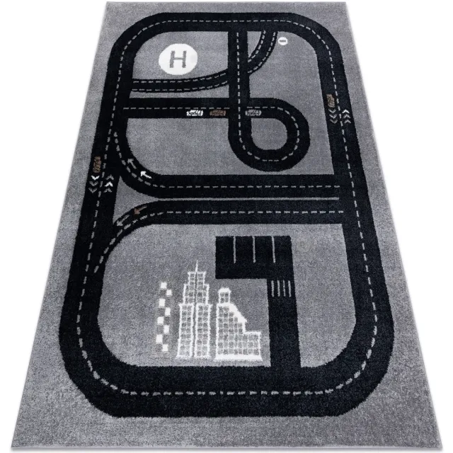 RUGSX Kleden Rugsx Tapijt FUN Strade voor kinderen, straat, stad 140x190 cm Grijs
