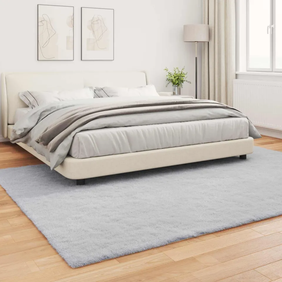 vidaXL Antislip vloerkleed van imitatie konijnenbont OLITE Grijs, foto 3