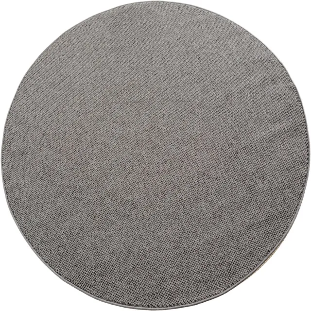 Ayyildiz Helix Vloerkleed Grijs 120 cm rond – Effen Laagpolig Tapijt – Modern Machinaal Geweven Vloerkleed voor Woonkamer, Slaapkamer en Keuken