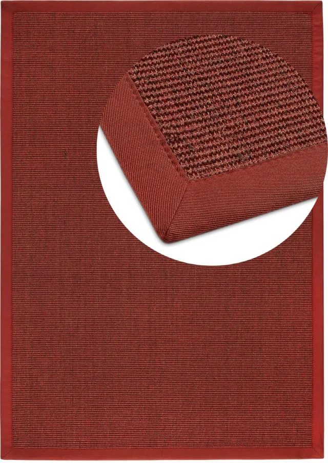 DEKOWE Vloerkleed Sisal Mara S2 rood gemelleeerd 60x110cm rot-meliert
