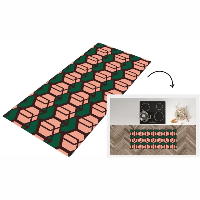 KitchenYeah Keukenloper - Loper keuken - Kubus - Patronen - 3D - Keukenloper vinyl Multicolor