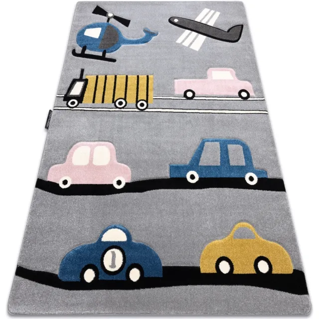 RUGSX Kleden Rugsx Tapijt PETIT TOYS SPEELGOED AUTO'S WAGEN grijskle