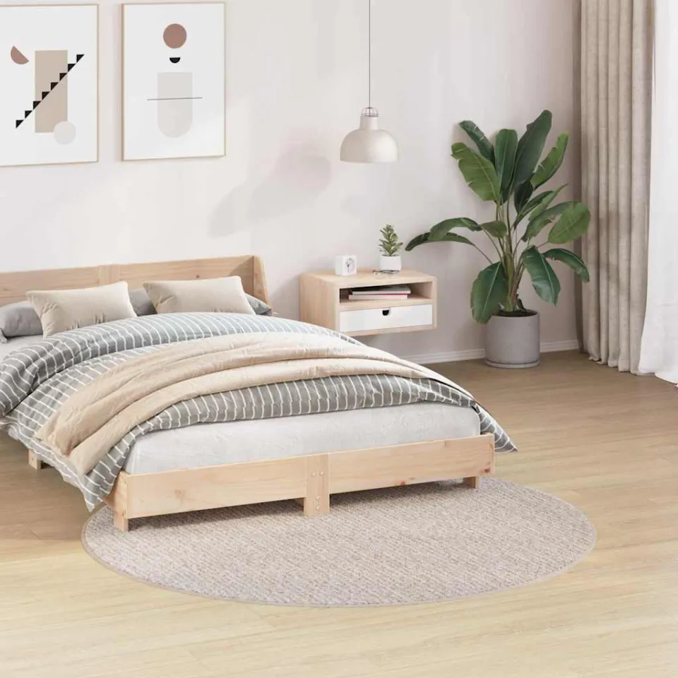 vidaXL Antislip Shaggy Tapijt Crèmekleurig 160 x 160 cm PP, foto 3