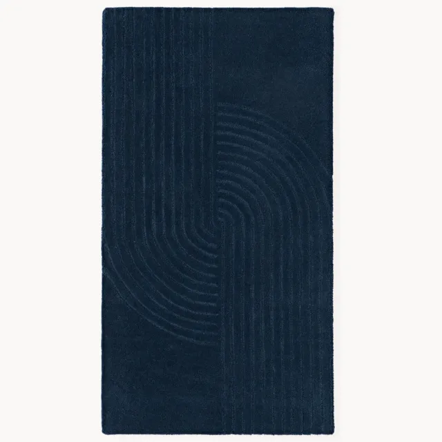 Westwing Collection Handgetuft wollen vloerkleed Mason Blauw