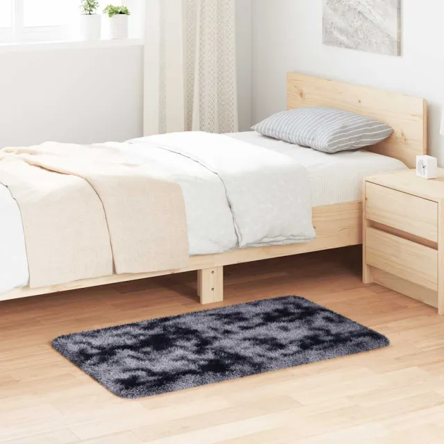 vidaXL Hoogpolig vloerkleed NAVARRA 60x100 cm polyester donkergrijs grijs, foto 2