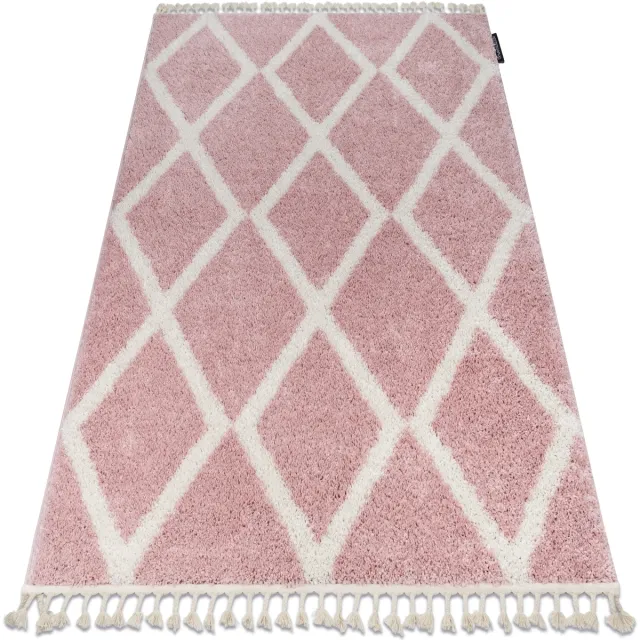 RUGSX Kleden Rugsx Tapijt BERBER TROIK A0010 rozekleuring / witrand 80x150 cm