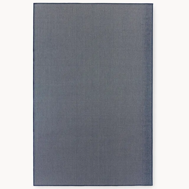 Westwing Collection Indoor & outdoor dubbelzijdig vloerkleed Cort met zigzag patroon Blauw