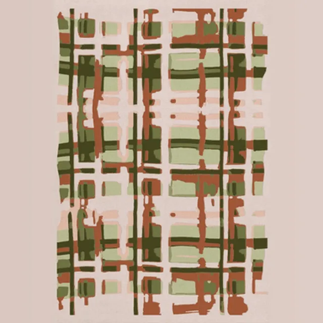 Layered LCSPGP Vloerkleed - 180 x 270 cm - Roze,Groen - Rechthoekig - Wol - Eetkamer, Woonkamer, Slaapkamer - Geometrisch - Modern