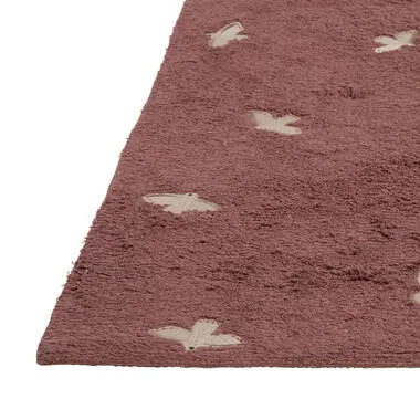 Kwantum Vloerkleed Vogels Burgundy 100x130 cm