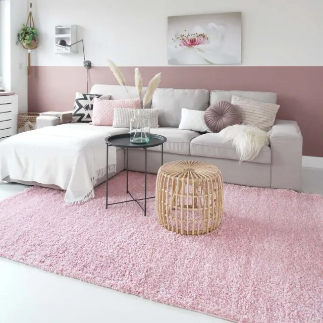Tapeso Hoogpolig vloerkleed - Shaggy Trend lichtroze 120x170